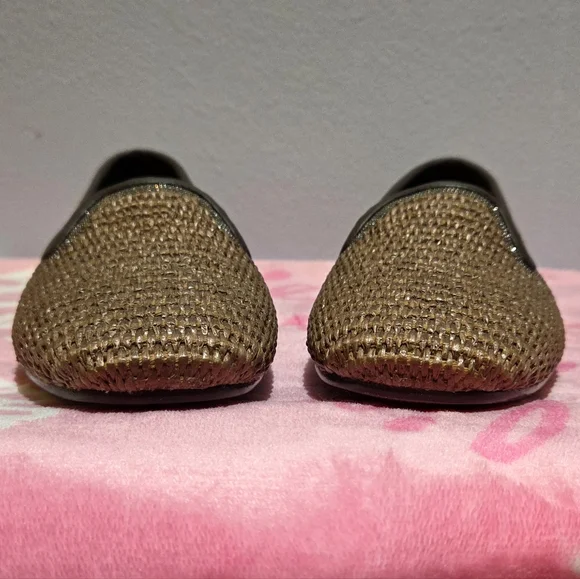 Women's Brunello Cucinelli Brown Leather Trimmed Raffia Slippers, Size 37 - Picture 2 of 10